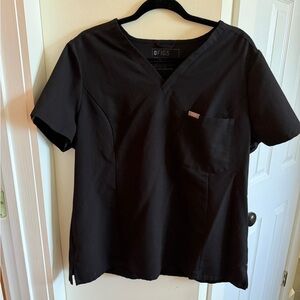 Figs Charcoal V-Neck Scrub Top